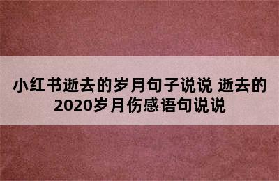 小红书逝去的岁月句子说说 逝去的2020岁月伤感语句说说